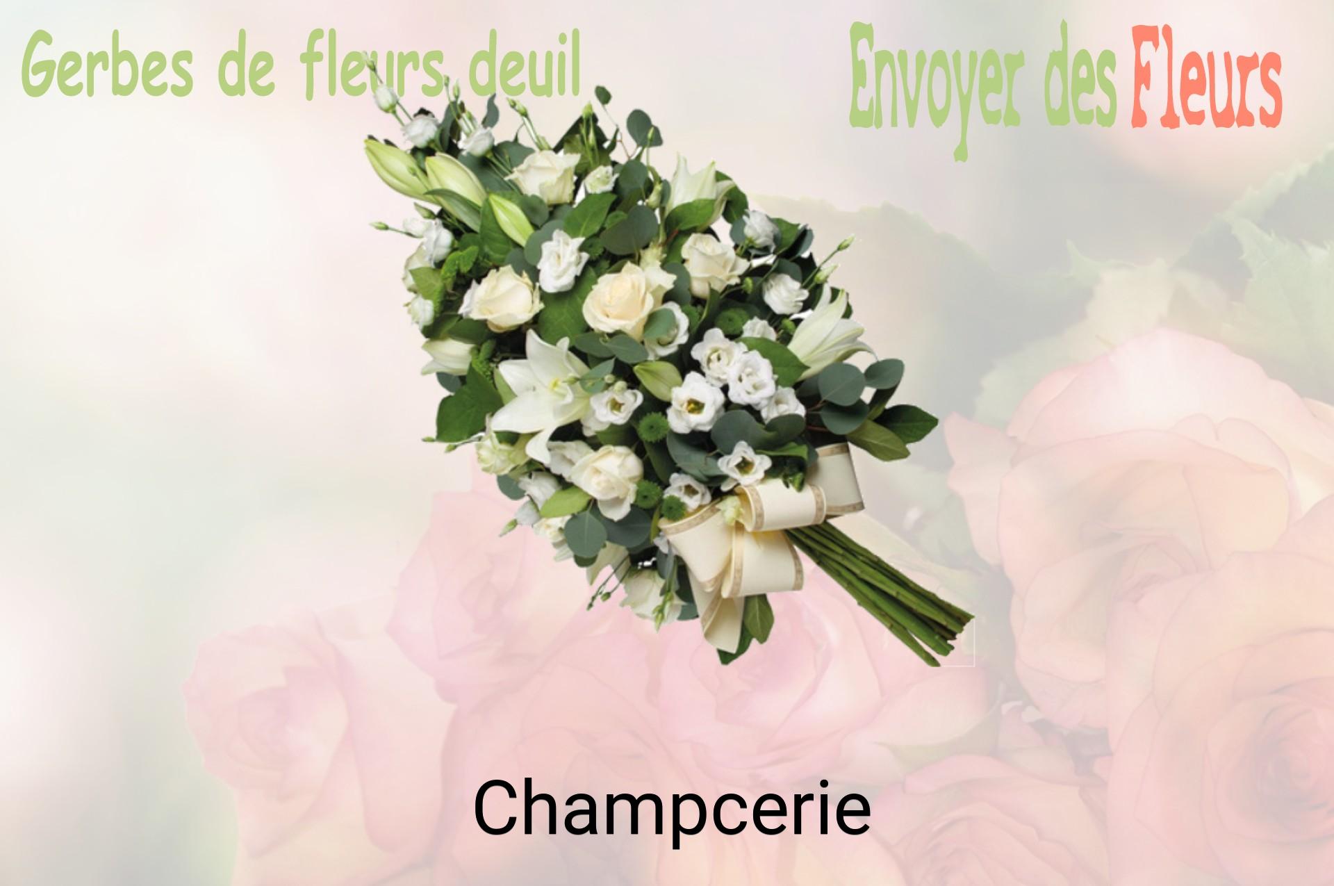 Gerbe de fleurs de deuil livrée à Champcerie